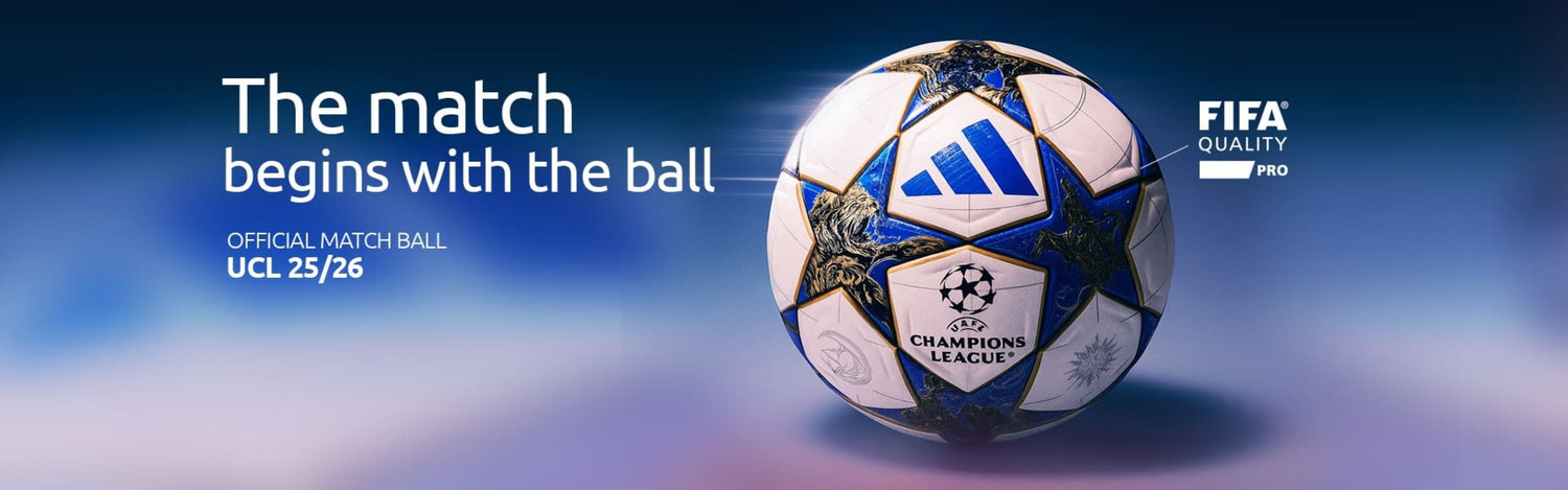 FIFA quality soccer ball with Adidas logo on a blue gradient background