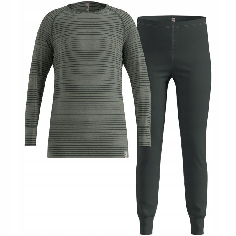 Thermal underwear - Odlo Set long ACTIVE WARM SET size 140cm Gray Odzież militarna/Bielizna termoaktywna Your Sports Performance