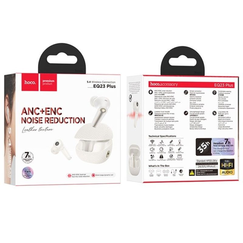Hoco EQ23 Plus II Wireless Headphones (White) In preparation Your Sports Performance