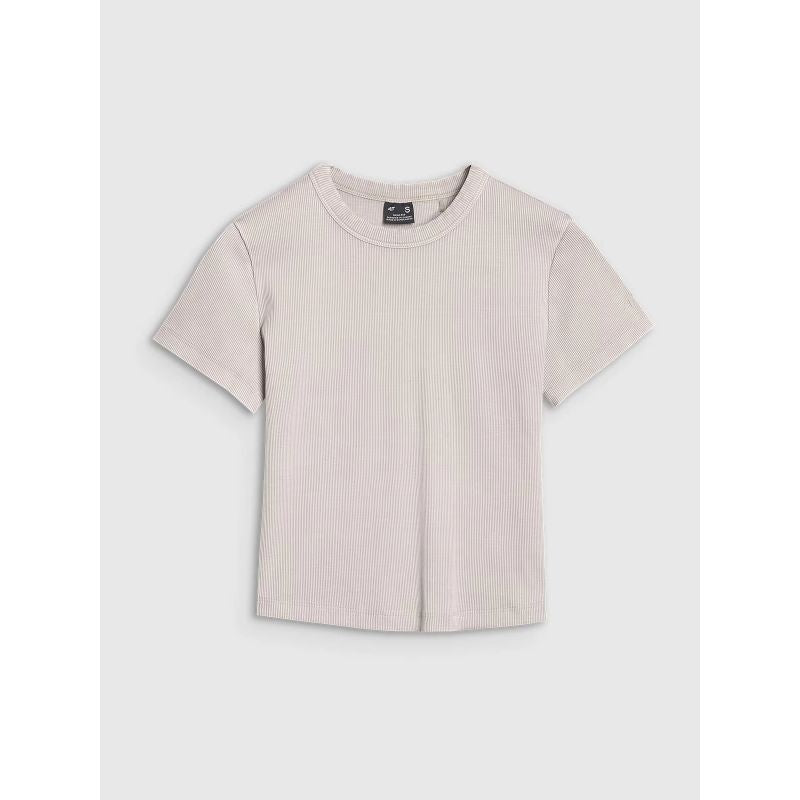 Women's slim ribbed t-shirt 4F 4FRSS25TTSHF2696-83S *Kategoria tymczasowa Your Sports Performance