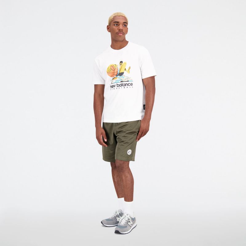 New Balance Hoops Cotton Jersey Short Wt M MT31589WT Clothing/Lifestyle/T-shirts/New Balance New Balance