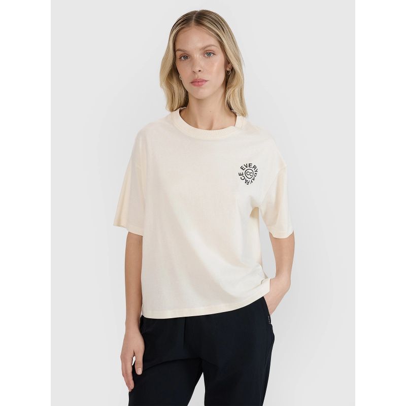 Women's oversize printed T-shirt 4F 4FWSS25TTSHF1993-11S *Kategoria tymczasowa Your Sports Performance