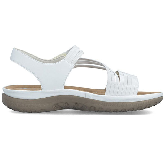 Comfortable women's sandals with Velcro and elastic bands, white Rieker 64870-81 Rieker