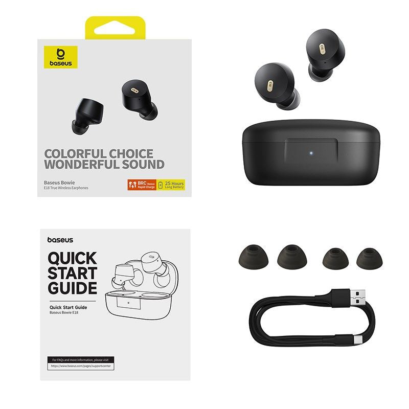 Baseus Bowie E18 Wireless Headphones (Black) In preparation Your Sports Performance