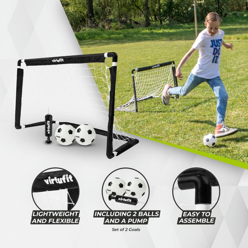 VIRTUFIT CHILDREN'S SOCCER GOAL SET WITH 2 BALLS AND PUMP - SOCCER GOALS - 92 In preparation Your Sports Performance