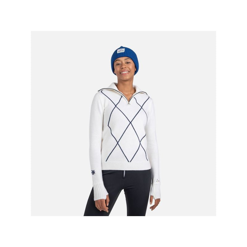 Rossignol W Jcc 1/2 Zip Sweater White Import z PMSport Your Sports Performance
