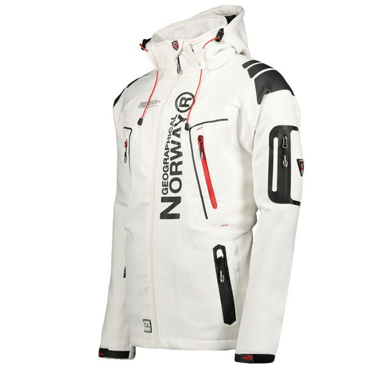 Geographical Norway Techno MEN 056 BS3 men's sports jacket, quick-drying, with hood, white (WU1060H/GN) In preparation Your Sports Performance