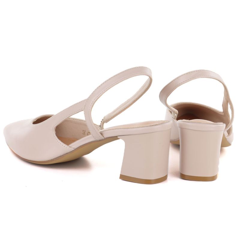 Beige Sergio Leone SK472 block heel pumps LEONE