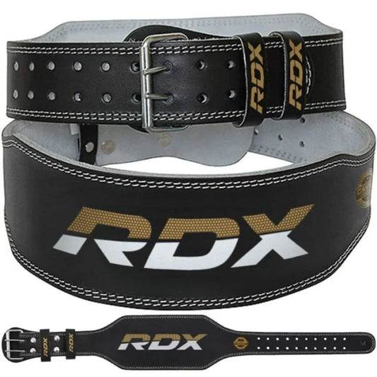 4" GOLD LEATHER BODYBUILDING BELT FOR EXERCISES - RDX S RDX - Pozostałe Your Sports Performance
