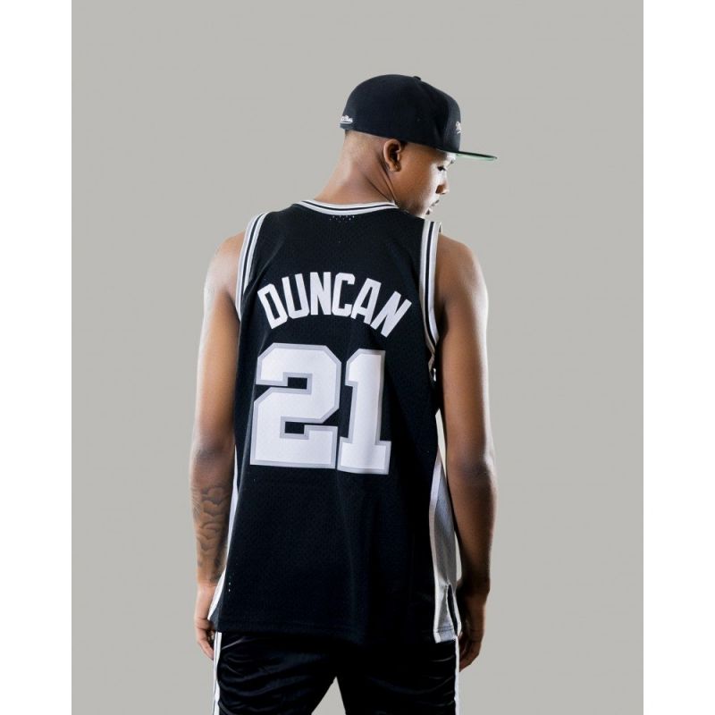 Mitchell & Ness NBA Swingman San Antonio Spurs Tim Duncan T-Shirt SMJYGS18208-SASBLCK98TDU Clothing/Lifestyle/T-shirts/Mitchell & Ness Your Sports Performance