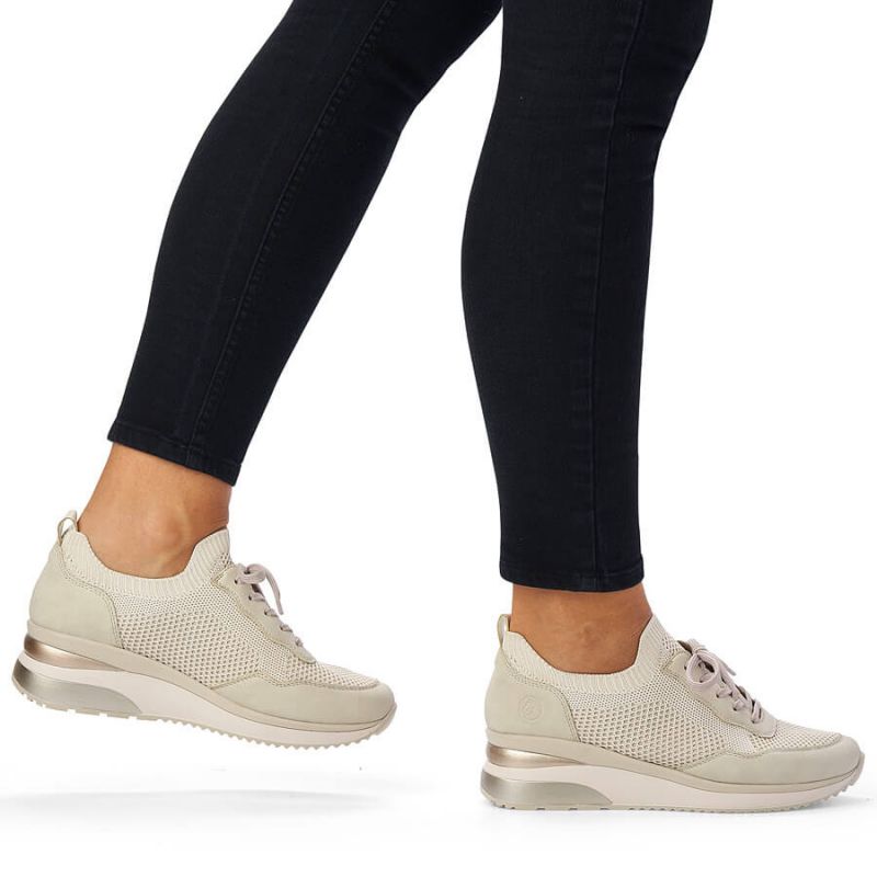 Comfortable Remonte W RKR693 beige sports shoes