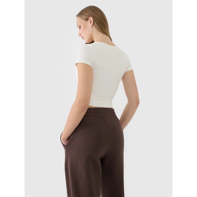 Women's crop top plain t-shirt 4F 4FRSS25TTSHF2695-11S *Kategoria tymczasowa Your Sports Performance
