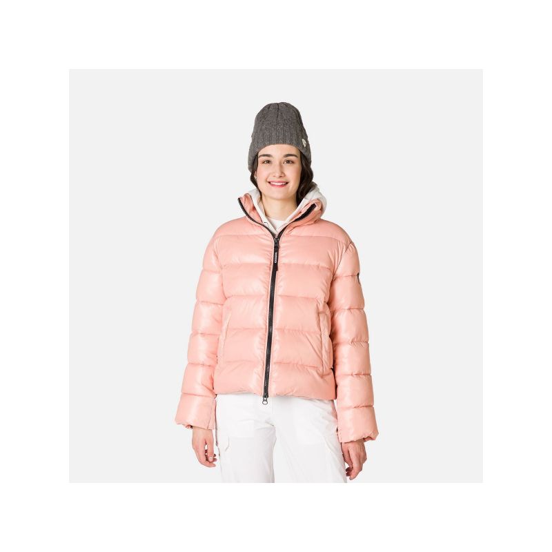 Rossignol W Shiny Bomber Jacket Pink Import z PMSport Your Sports Performance