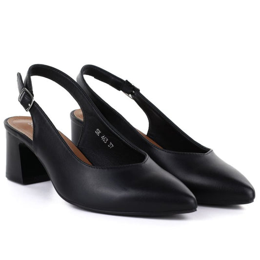 Women's black Sergio Leone SK463 pumps with a strap LEONE