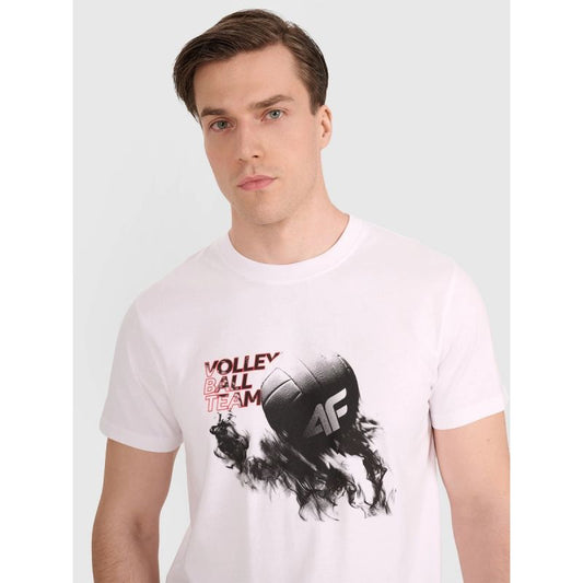 Men's regular t-shirt with volleyball print 4F 4FRAW25TTSHM3235-10S *Kategoria tymczasowa Your Sports Performance