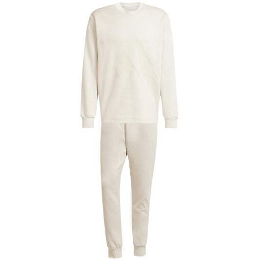 Men's adidas Sportswear Big Logo Fleece Colorblock Tracksuit Beige JX5572 In preparation Adidas