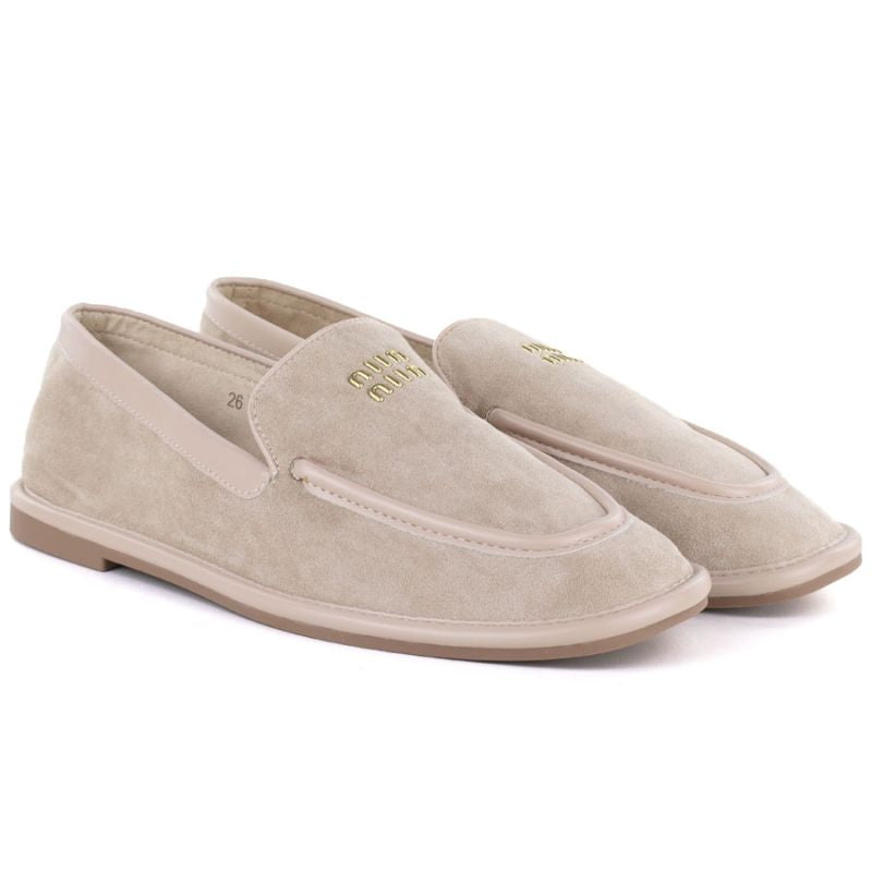 Women's suede lords shoes beige Vinceza 62271 Vinceza