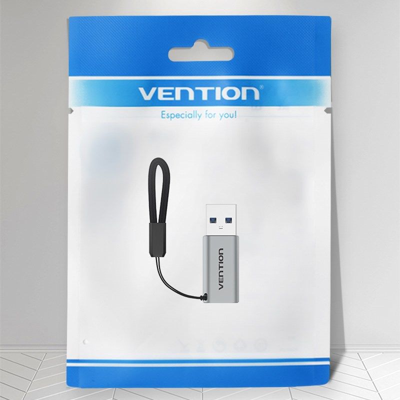 USB 3.0 Vention USB-A to USB-C Adapter Gray Aluminum Alloy In preparation Your Sports Performance