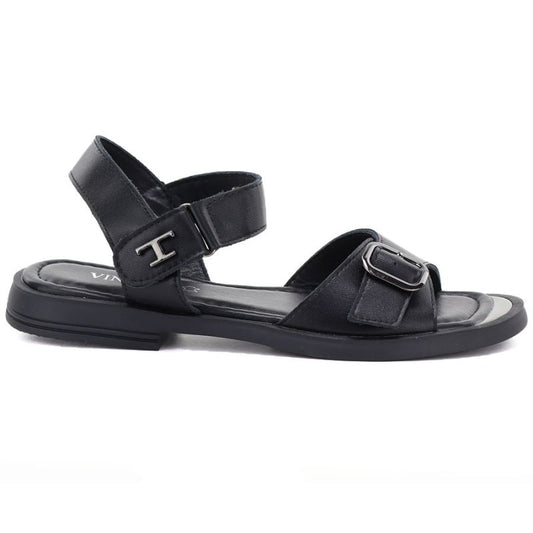 Women's black leather sandals Vinceza 26-62303 Vinceza