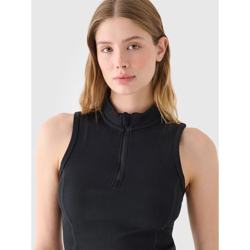Women's slim ribbed knit top 4F 4FRAW24TSLEF182-20S *Kategoria tymczasowa Your Sports Performance