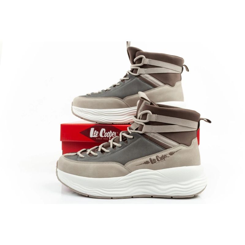 Lee Cooper women's sports sneakers, fashionable, comfortable, over-the-ankle, beige In preparation Your Sports Performance