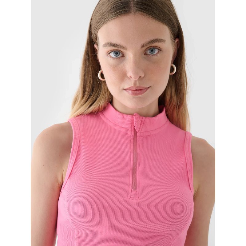 Women's slim ribbed knit top 4F 4FRAW24TSLEF182-54S *Kategoria tymczasowa Your Sports Performance