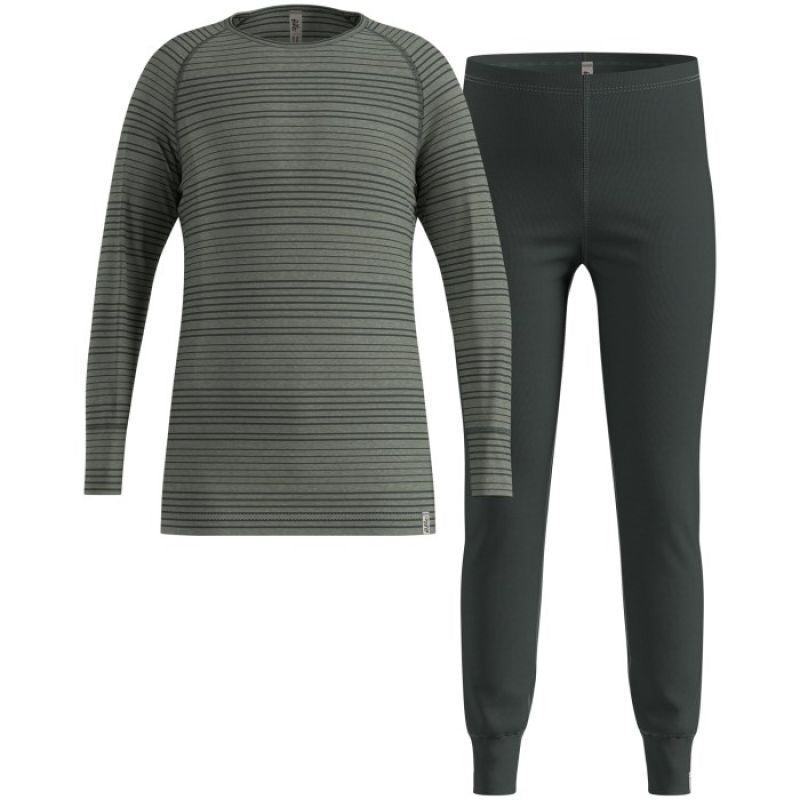 Thermal underwear - Odlo Set long ACTIVE WARM SET size 164cm Gray Odzież militarna/Bielizna termoaktywna Your Sports Performance