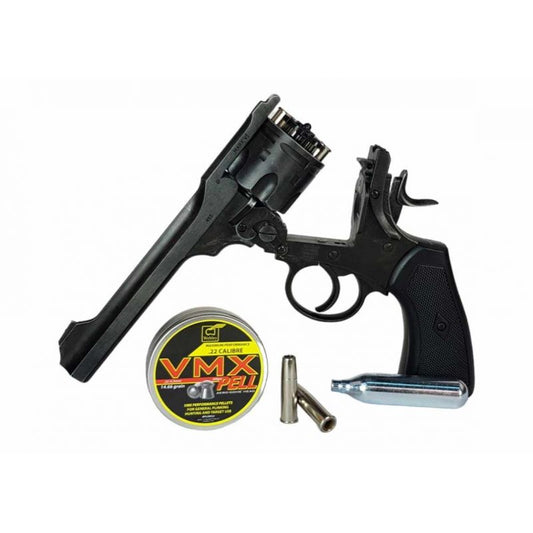 WEBLEY MKVI .455 Service revolver, cal. 5.5 mm, Diabolo, 6-shot cartridges, 6" barrel, CO2 Battlefield Ekp do17J Strzelectwo/Wiatrówki Your Sports Performance