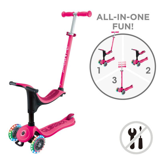 Scooter with seat GO•UP SPORTY LIGHTS (452-610-4 S) Accessories/Skating/Hulajnogi/Traditional/For kids/Globber Your Sports Performance