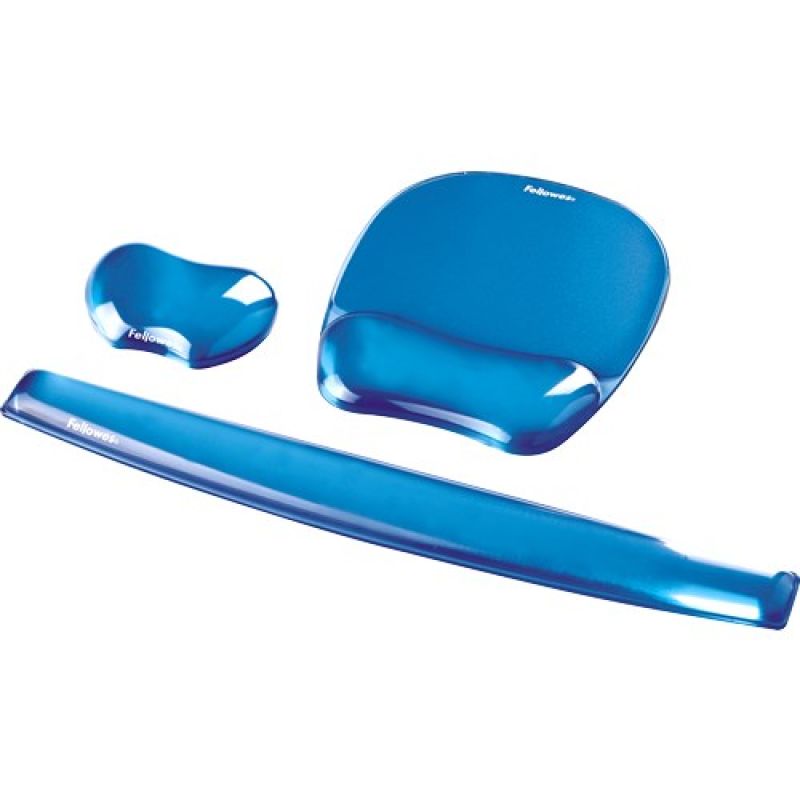 Fellowes CRYSTAL Mouse Pad and Wrist Rest Gel Blue In preparation Your Sports Performance