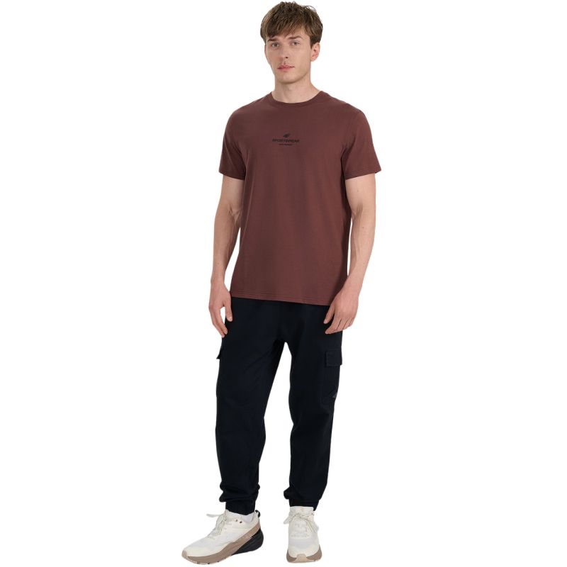 Men's T-shirt 4F M2961 dark brown 4FWAW25TTSHM2961 80S In preparation Your Sports Performance