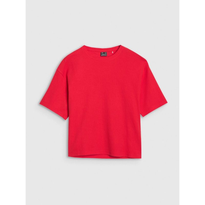 Women's regular waffle knit T-shirt 4F 4FRSS25TTSHF2651-62S 4f