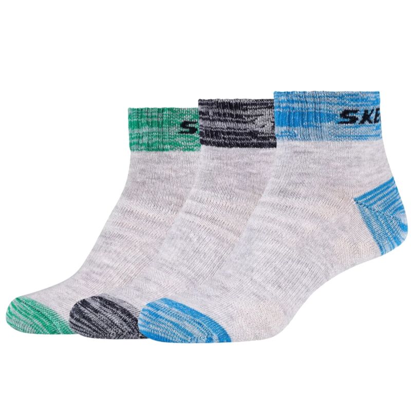 Skechers 3PPK Wm Mesh Ventilation Quarter Socks SK42022-9200 Gray 27-30 In preparation Your Sports Performance