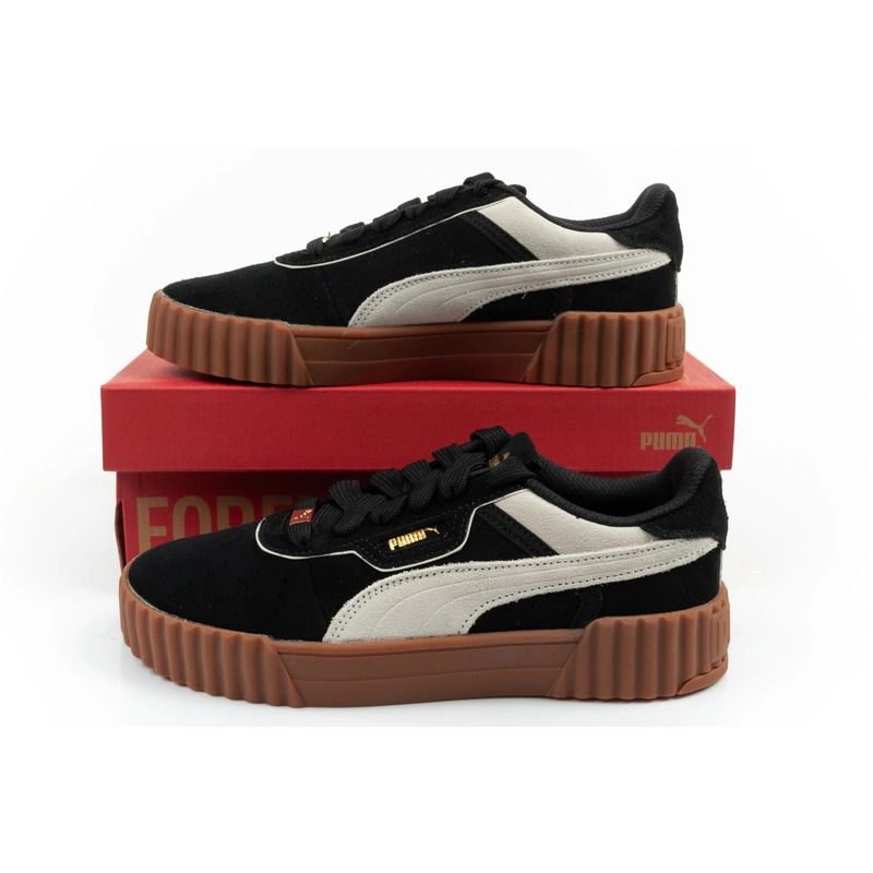 Puma women's sports shoes sneakers Carina 3.0 leather black fashionable