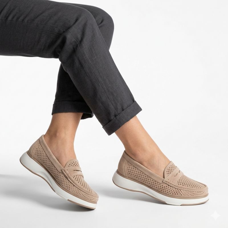 Women's openwork nude lords shoes Sergo Leone MK098H LEONE