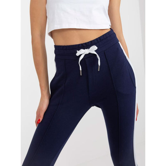 Navy blue basic sweatpants with stripes RUE PARIS (LO-DR-LK-239.14) In preparation Your Sports Performance