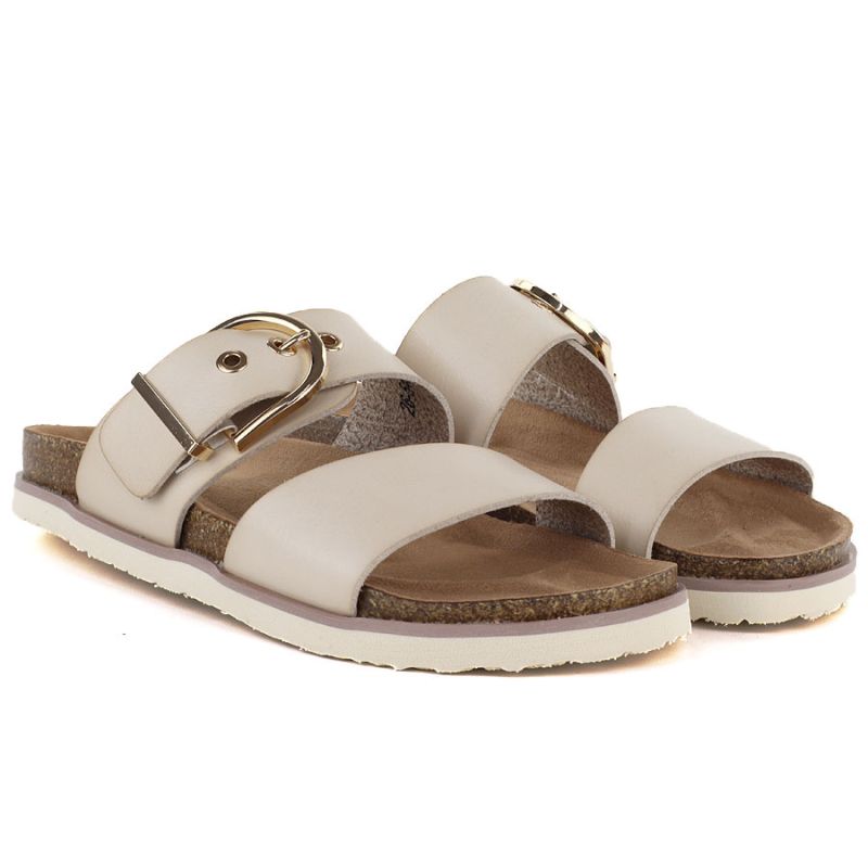 Women's beige flip-flops with buckle Potocki 54325 Potocki
