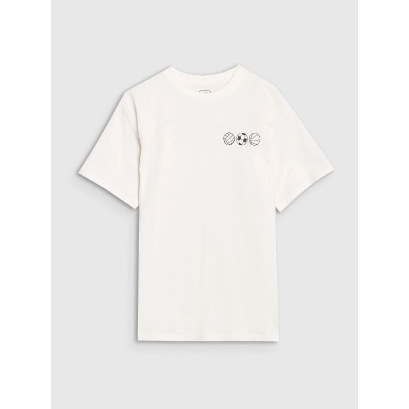 Boy's oversize T-shirt with print 4F 4FJRSS25TTSHM2640-11S *Kategoria tymczasowa Your Sports Performance