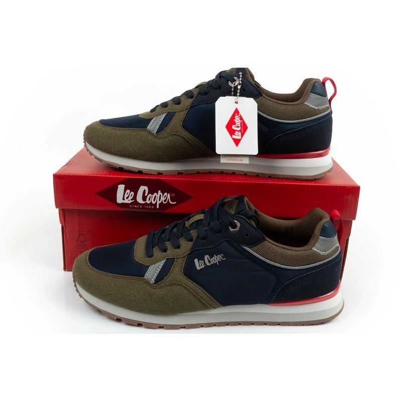 Lee Cooper men's sneakers, fashionable, comfortable, durable, navy blue, khaki Lee Cooper