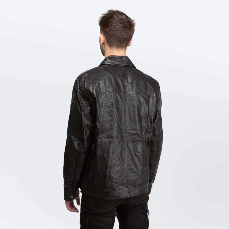 Cameleon Men's Leather Jacket Richard Black In preparation Your Sports Performance