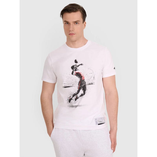 Men's regular t-shirt with volleyball print 4F 4FRAW25TTSHM3318-10S *Kategoria tymczasowa Your Sports Performance