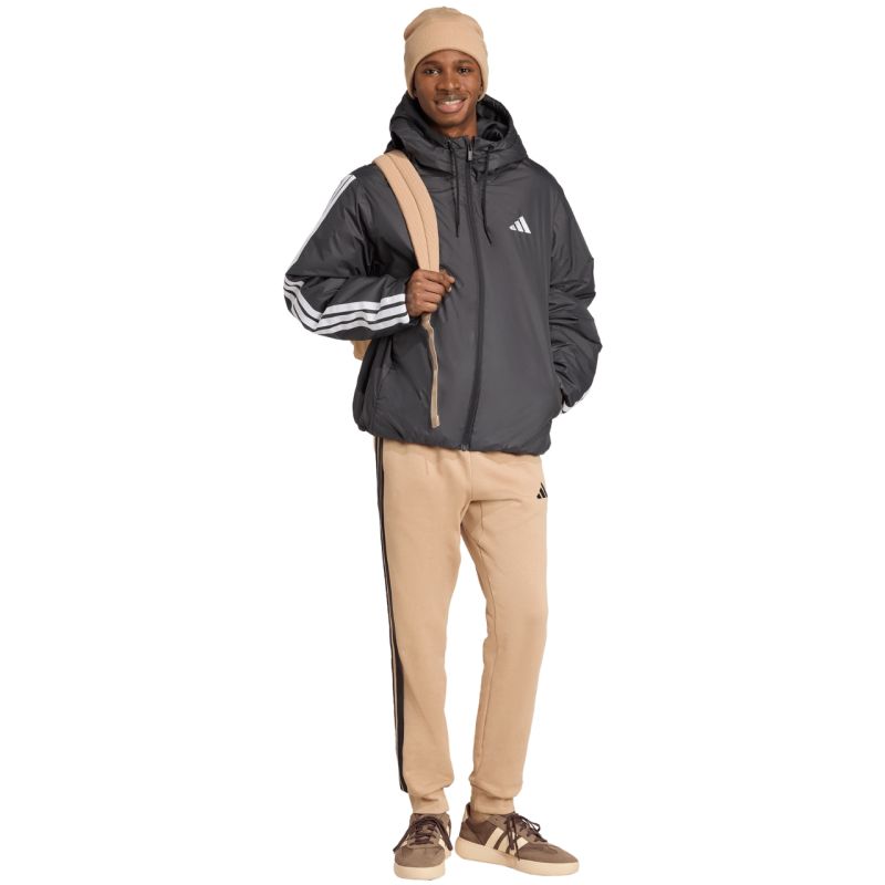 Men's adidas Essentials Climawarm 3-Stripes Insulated Hooded Jacket Black JM4042 In preparation Adidas
