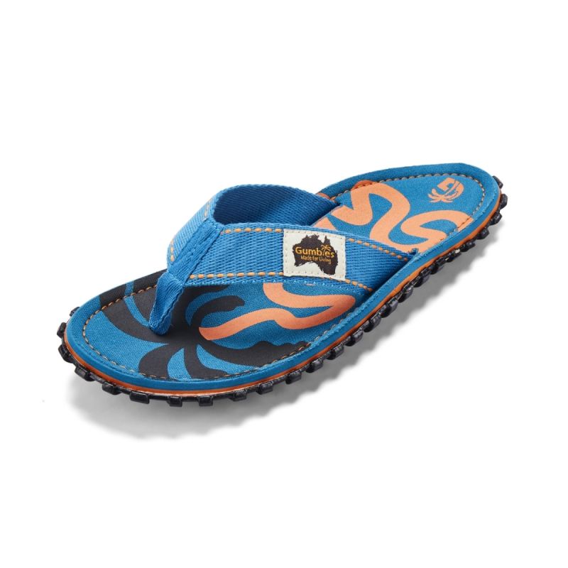 Gumbies unisex flip-flops ISLANDER FLIP-FLOP BLUE PALMETTO