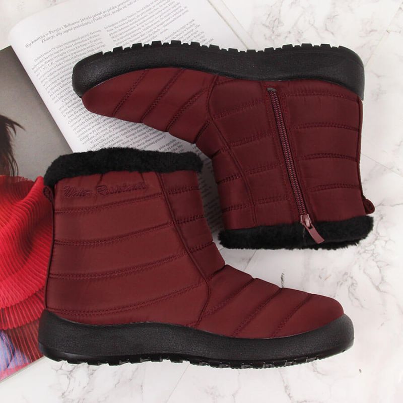 Waterproof snow boots with zipper NEWS W EVE181C burgundy Footwear/Outdoor/News Your Sports Performance