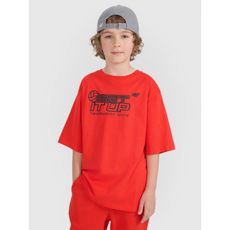 Oversized T-shirt with children's print 4F 4FJRSS25TTSHU3296-62S *Kategoria tymczasowa Your Sports Performance