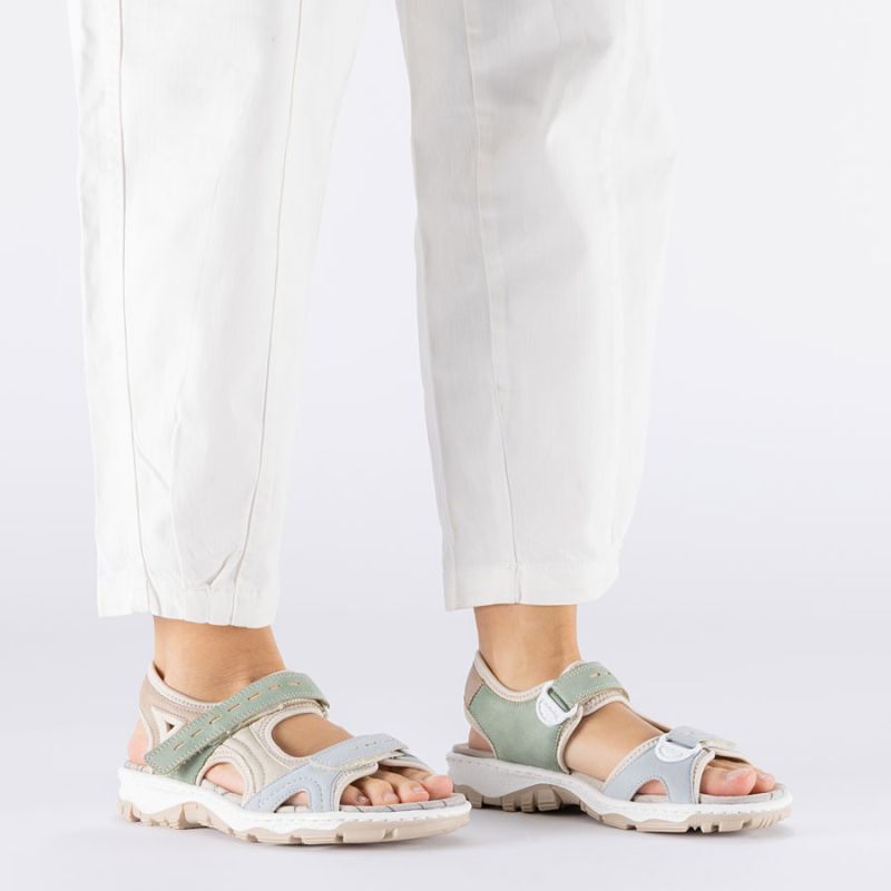 Comfortable women's sports sandals with Velcro colorful Rieker 68866-94 Rieker