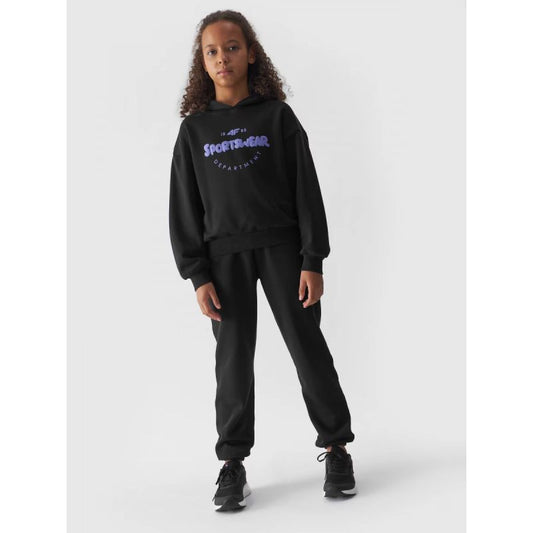 Girls' sweatshirt with hood, open, 4F Junior 4FJWAW24TSWSF1213-20S *Kategoria tymczasowa Your Sports Performance