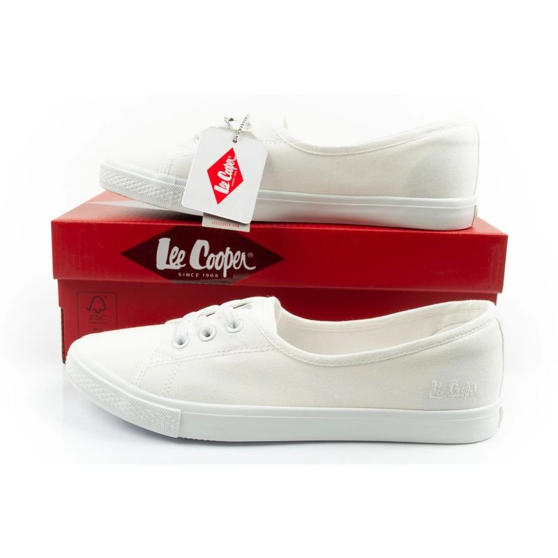Lee Cooper shoes women's sneakers sporty white slip-on ballet flats