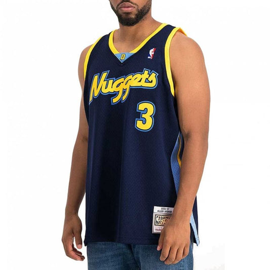 Mitchell & Ness NBA Swingman Denver Nuggets Allen Iverson T-shirt SMJY4205-DNU06AIVASBL Clothing/Lifestyle/T-shirts/Mitchell & Ness Your Sports Performance