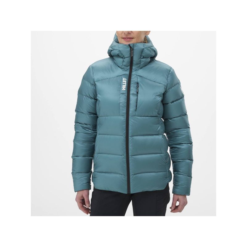 MILLET W Kamet Pro Down Hoodie Jacket Green Import z PMSport Your Sports Performance